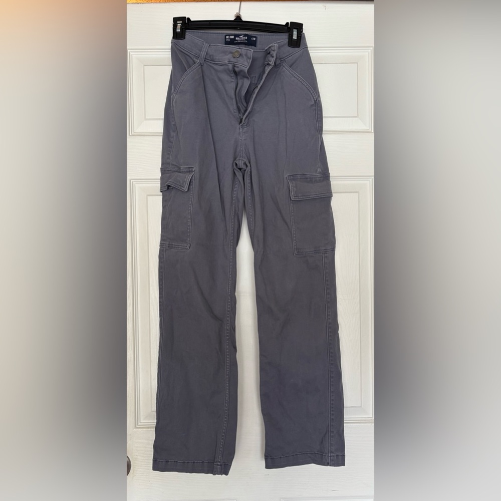Hollister Men's Charcoal Cargo Pants